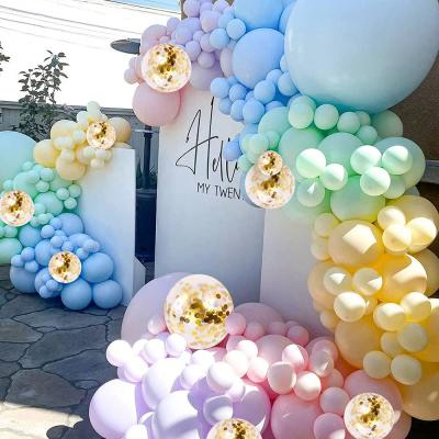 China Advertising Toy Rainbow Confetti Balloons Latex Balloon Kit Pastel Arch Toy Rainbow Baby Shower Birthday Decoration Small MOQ for sale