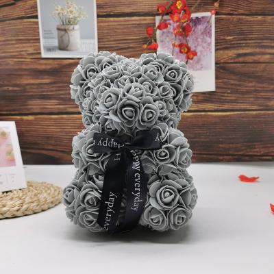 China Rose Bear Valentine Gift Decoration Rose Bear Teddy Rose Bear Artificial Foam Valentine's Teddy With Box for sale