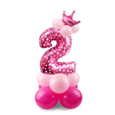 China Advertising Toy Hot Selling Birthday Party Decorations Balloon 32inch 40inch Number Foil Balloon Stand for sale