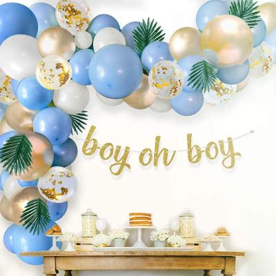 China Advertising Toy Baby Shower Balloon Boy White Gold Balloon Party Blue Pastel Decoration Oh for sale