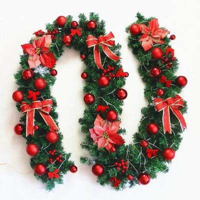 China Hot Selling 9FT Decoration Prelit LED PVC Luxurious Decorated Garland Christmas Decoration With Lights for sale