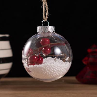 China 100 Custom Christmas Snow Decoration Clear Glass Plastic Transparent Crystal Ball for sale