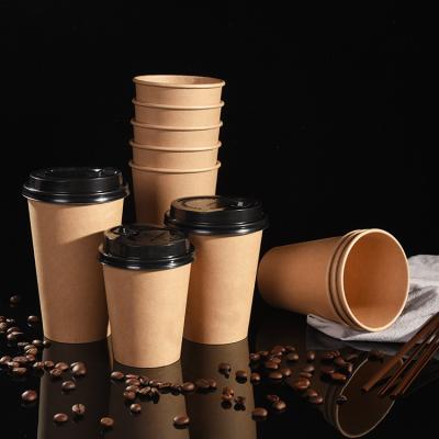 China Disposable 8oz 12oz 16oz Customized Design Paper Cups Disposable Ripple Printed Paper Single Wall Coffee Cups for sale