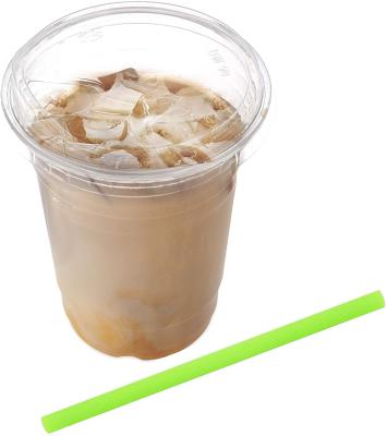 China 16 Ounce Single Wall 50 Cup Reusable Silicone Straw Disposable Plastic Iced Coffee Cups With Strawless Lids for sale