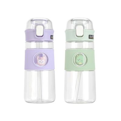 China Cute Space Animal Material PC Bottle Customized Viable Summer Plastic Sippy Cup For Kids for sale