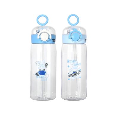 China Cute Reusable Reusable Kids Water Bottle New Product New Product Rabbit Pattern Plastic Sippy Cup With Straw for sale