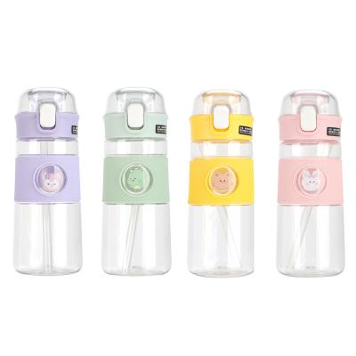 China Viable Custom Logo Pc Insulated Plastic Straw Water Bottle Plastic Sippy Cups For Kids for sale