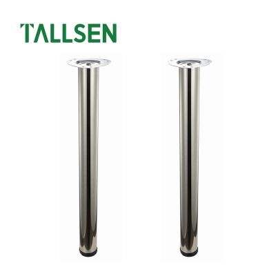 China TALLSEN FE8100 Factory Modern Professional Polygonal Iron Base Chrome Plating Adjustable Round Metal Table Legs for sale