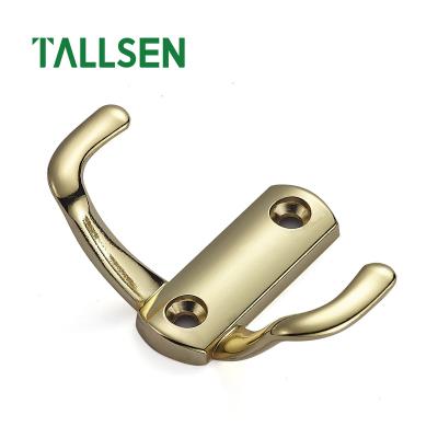 China Wholesale Price Retro Style Metal Hardware Furniture Double Fork Zinc Alloy Wall Clothes Hooks for sale