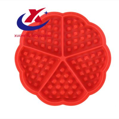 China Heart-Shaped Rectangular Silicone Waffle Cookie Mold Cake Bun Mold Kitchen Viable Baking Tools for sale