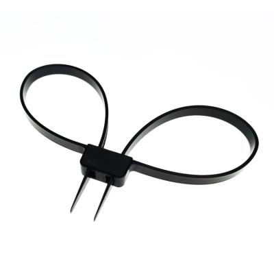 China Nylon Disposable 12*690 Pull Tight Police Uses Prisoner Security Double Flex Plastic Nylon Handcuffs for sale