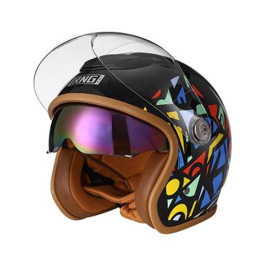 China ABS Tesglow Retro Classic Anime Skateboard Ladies Bike Cycling Off Road Open Half Face Full-Face Accessories Motorcycle Helmets for sale