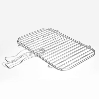 China Portable Dustproof Outdoor Net BBQ Fish Picnic Charcoal BBQ Grill Stainless Steel Mesh Wire Clamp Meat Holder /outdoor for sale