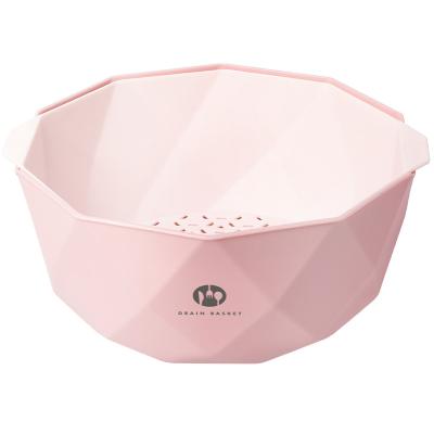 China Sustainable Hot Selling Plastic PP Double Layer Bowl Fruit Vegetable Wash Rotatable Draining Drain Basket for sale