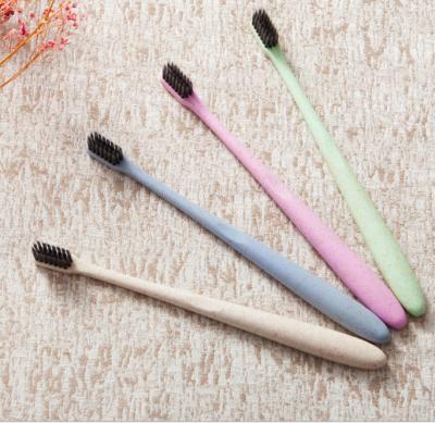 China Recycle Biodegradable Wheat Straw Toothbrush With Ergonomic Handle Toothbrush Eco Friendly Soft Bristle for sale