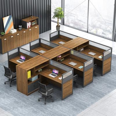 China LANRAN Modern High Density Demountable 4 Panel Partition Modern Staff Office Modular Office Furniture for sale