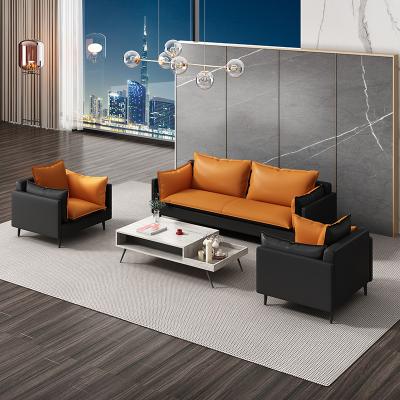 China LANRAN Modern Sectional Leather Sectional Black Orange Yellow White For Living Room for sale