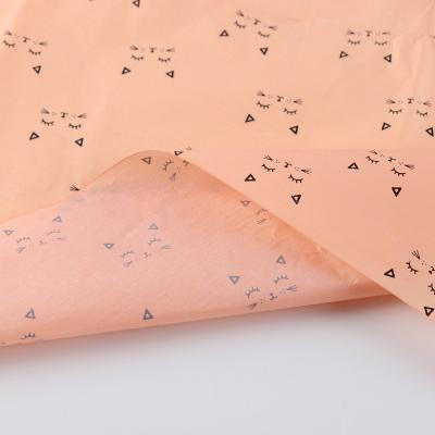 China Custom Logo Cute Cat Tissue Cartoon Kids Birthdays Gift Wrapping Paper Moisture Proof Wrapping Tissue for sale