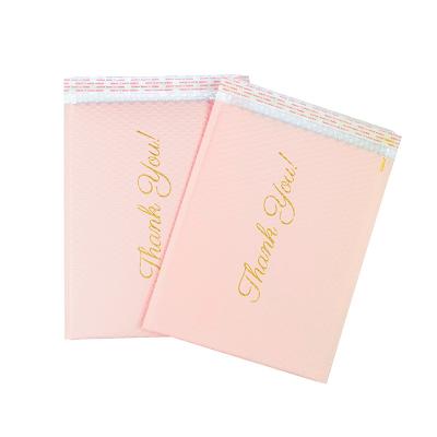 China Shock Resistance Thank You Pink Bubble Mailer In Stock Padded Poly Bubble Mailers Envelope With Custom Logo for sale