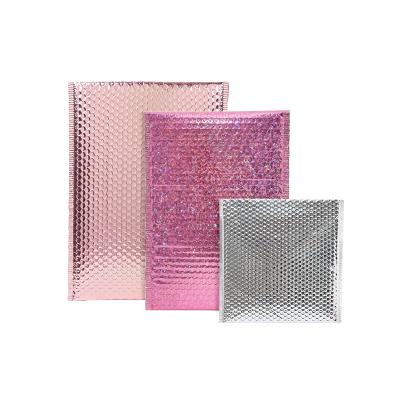 China Shock Resistance Low MOQ Large Poly Bubble Mailers Print Package Rose Gold Red Bubble Mailer Custom Logo Padded Envelope Express Shipping for sale