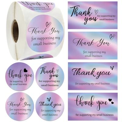 China Thank You Cards For Buying 50pcs Custom Design Business Card Printing Rose Gold Pink Purple Thank You Cards For Wedding Personalized Thank You Card Paper for sale