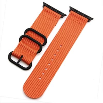 China Wholesale Brand High Quality Handmade Leather Three Buckles 40mm 44mm Wholesale Brand NATO Apple Nylon Watch Strap for sale