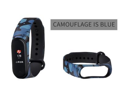 China Fanshion Motion Camouflage Silicon Wholesale Customized Strap For MI Band 3 4 MI Band Fit Strap For xiaomi for sale