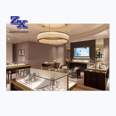 China High-end Stylish Watch Store Interior Design Shop Showcase Watch Shop Glass Plated Display Rack for sale