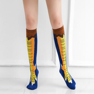 China Funny Anti-Fault Anti-Fault Maker Stocks Thin Over The Knee Boots Funky Chicken Leg Long Socks For Women for sale