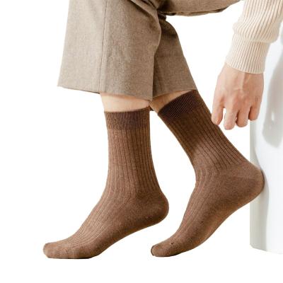 China New Product Antibacterial Men's Dress Thick Warm Woolen Crew Socks Adults Dress Formal Socks For Men for sale