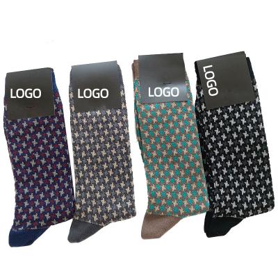 China Retro Customized Custom Made Adult Antibacterial Mens Dress Crew Formal Dress Socks Cotton Courteous Socks For Men for sale