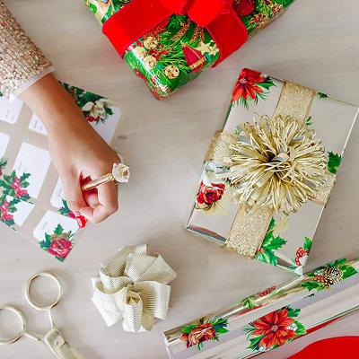 중국 Christmas Wrapping Paper Kit with Gridlines, Bows and Gift Tags, Holiday Traditions (11-Count, 120 sq. ft.) 판매용