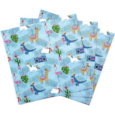 Κίνα Hot Sale Custom Logo clothes paper Printed Gift Tissue Wrapping Paper For Factory Price of Llama Dinosaur Unicorn tissue paper προς πώληση