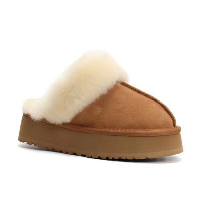 China Real Sheepskin Fur Slippers Fashion Sheepskin Fur Shearling Slippers Fashion Trend Designer Leather Shearling Leather Shearling Slippers for sale