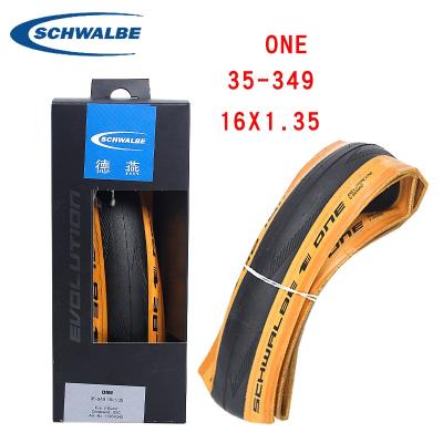 China Mountain Bikes Schwalbe UN 16inch Folding Tire16x1.35 Yellow Edge 35-349 EXO Ultra Light Retro Knock Resistant Tire for sale