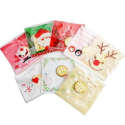 China 100pcs/lot safety Christmas bakery packaging bag cookie snack candy kk packaging bag felt christmas candy for sale