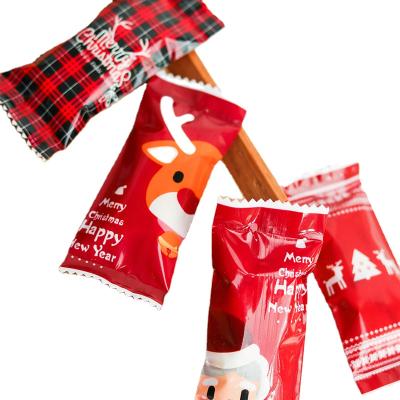 China 200pcs/lot 9*4cm Safety Christmas Nougat Wrapping Bag Candy Bag Cute Elder Elks Candy Party Bag for sale