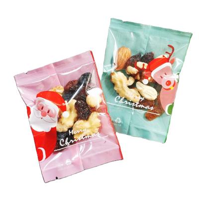 China Aseptic Elk 7*10 Red Nougat Cookie Packing Bag Old Christmas Cake Box Snow Flakes Packing Bag for sale