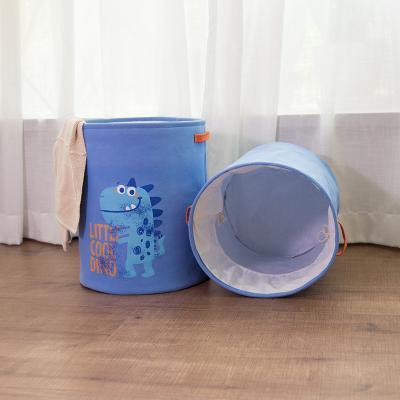 China Storage Clothes and Children Toys Kids Toy Storage Bucket Cotton Foldable Laundry Basket Dinosaur Design for sale