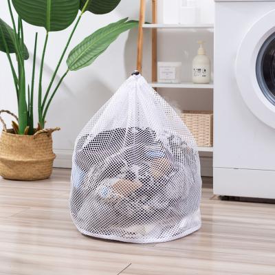 China Storage Clothes Toys And So On Heavy Duty Polyester Mesh Drawstring Hotel Laundry Net Bag for sale