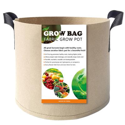 China 1/3/5/7/10/15/20/25/40/50/75/100/200 Gallon Pastoral Heavy Duty Thickened Fabric Grow Bag For Trees And Flowers for sale