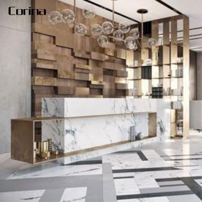 China Adjustable (Height) Marble Rectangle Solid Surface Acrylic Countertops Modern Office Reception for sale