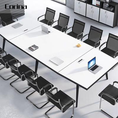 China Seamless Joint Customize Office Meeting Table Black Conference Table With Good Quality for sale