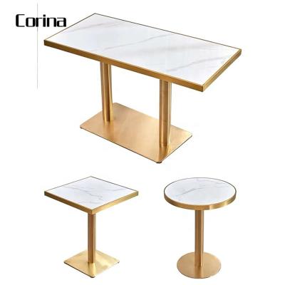 China Wholesale eco-friendly artificial stone restaurant cafe tables dining table for sale