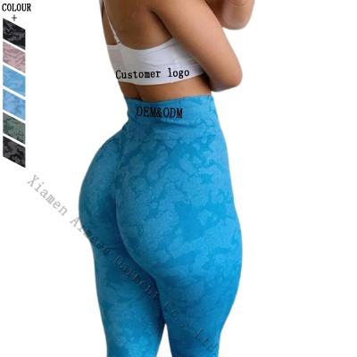 China Women's Gym Clothing Sports Tights Breathable Pants Camouflage Seamless Fitnss Legging Crac! crack! butt booty yoga gaiters for sale