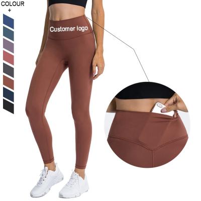 China Breathable Sports Wear High Waist Women Yoga Pants No Front Seam Push Up Gym Gaiter With Hidden Pockets for sale