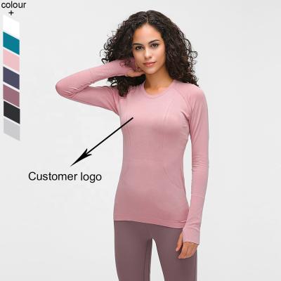 China Antibacterial Sports Running Shirts Breathable Long Sleeve Yoga Tops Workout Gym Shirt For Women for sale