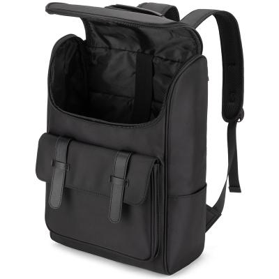 China Factory price black color men and women polyester computer backpack college school double anti-theft shoulder bag for sale