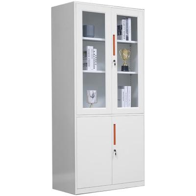 China Manufacturer Direct Sale Office Furniture White Metal Cabinet Doors Glass File Cabinet Adjustable (Height) for sale