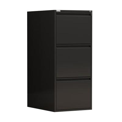 China Wholesale 3 Drawer Card File Cabinet Metal Storage Office Lockable Black File Cabinet Adjustable(Height) for sale